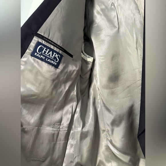 Chaps Blazer Men Navy Blue Linen Blend Ralph - Picture 5 of 13